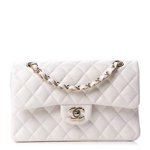 Caviar Quilted Small Double Flap White