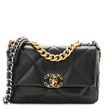 Lambskin Quilted Medium Chanel 19 Flap Black