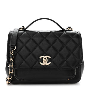 Caviar Quilted Medium Business Affinity Flap Black