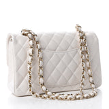 Caviar Quilted Small Double Flap White