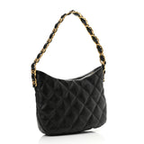 Lambskin Quilted CC Links Hobo Black