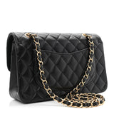 Caviar Quilted Small Double Flap Black