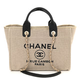 Small Deauville Tote Beige Black