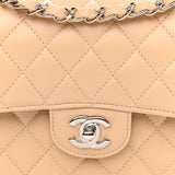 Caviar Quilted Small Double Flap Beige