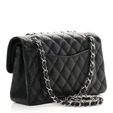 Caviar Quilted Small Double Flap Black