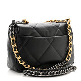 Lambskin Quilted Medium Chanel 19 Flap Black