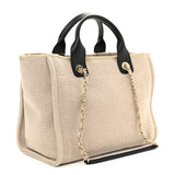 Small Deauville Tote Beige Black