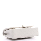 Caviar Quilted Medium Double Flap White