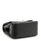 Lambskin Quilted Mini Square Flap Black