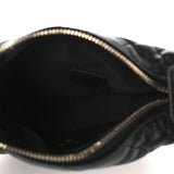 Lambskin Quilted Chain Around Pouch Hobo Black