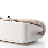 Caviar Quilted Small Double Flap White