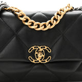 Lambskin Quilted Medium Chanel 19 Flap Black