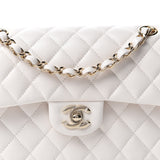 Caviar Quilted Small Double Flap White