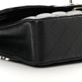 Caviar Quilted Small Double Flap Black