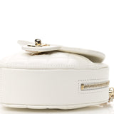 Lambskin Quilted CC In Love Heart Clutch With Chain White