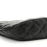 Lambskin Quilted CC Links Hobo Black