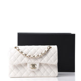 Caviar Quilted Small Double Flap White