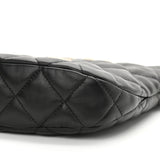 Lambskin Quilted CC Links Hobo Black