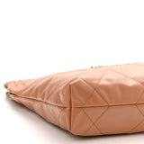 Shiny Calfskin Quilted Medium Chanel 22 Camel