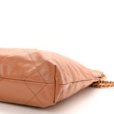 Shiny Calfskin Quilted Medium Chanel 22 Camel