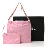 Shiny Calfskin Quilted Small Chanel 22 Pink