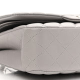 Lambskin Quilted Medium Double Flap Grey