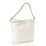 Shiny Calfskin Quilted Medium Chanel 22 White