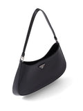 Brushed Calfskin Cleo Shoulder Bag Black