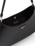 Brushed Calfskin Cleo Shoulder Bag Black