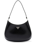 Brushed Calfskin Cleo Shoulder Bag Black