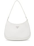 Brushed Calfskin Cleo Shoulder Bag White