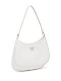 Brushed Calfskin Cleo Shoulder Bag White