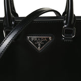 Small Brushed Leather Tote Bag Black