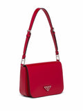 Brushed Leather Shoulder Bag Scarlet Red