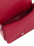 Brushed Leather Shoulder Bag Scarlet Red