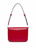 Brushed Leather Shoulder Bag Scarlet Red