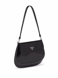 Prada Cleo Brushed Leather Shoulder Bag Black