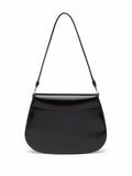 Prada Cleo Brushed Leather Shoulder Bag Black