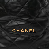 Shiny Calfskin Quilted Medium Chanel 22 Black