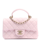 Lambskin Mini Top Handle Rectangular Flap Light Pink