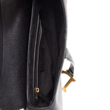 Grained Calfskin Saddle Bag Black