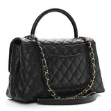 Caviar Quilted Medium Coco Handle Flap Black