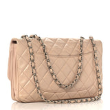 Lambskin Quilted Jumbo Chanel 3 Flap Beige