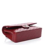 Caviar Quilted Medium Double Flap Burgundy Red