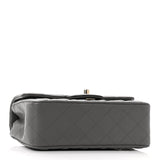 Lambskin Quilted Mini Rectangular Flap Dark Grey