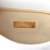 Goatskin Quilted Medium Chanel 19 Flap White