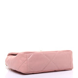 Goatskin Quilted Medium 19 Flap Light Pink