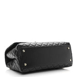 Caviar Quilted Medium Coco Handle Flap Black