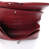 Caviar Quilted Medium Double Flap Burgundy Red