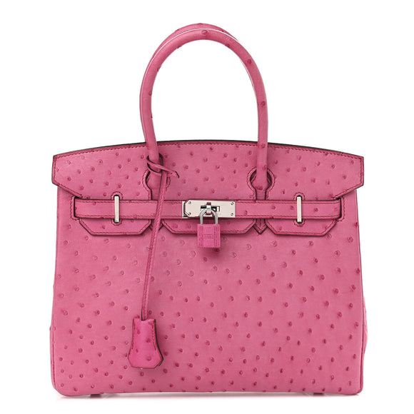 Ostrich Birkin 30 Fuchsia Pink